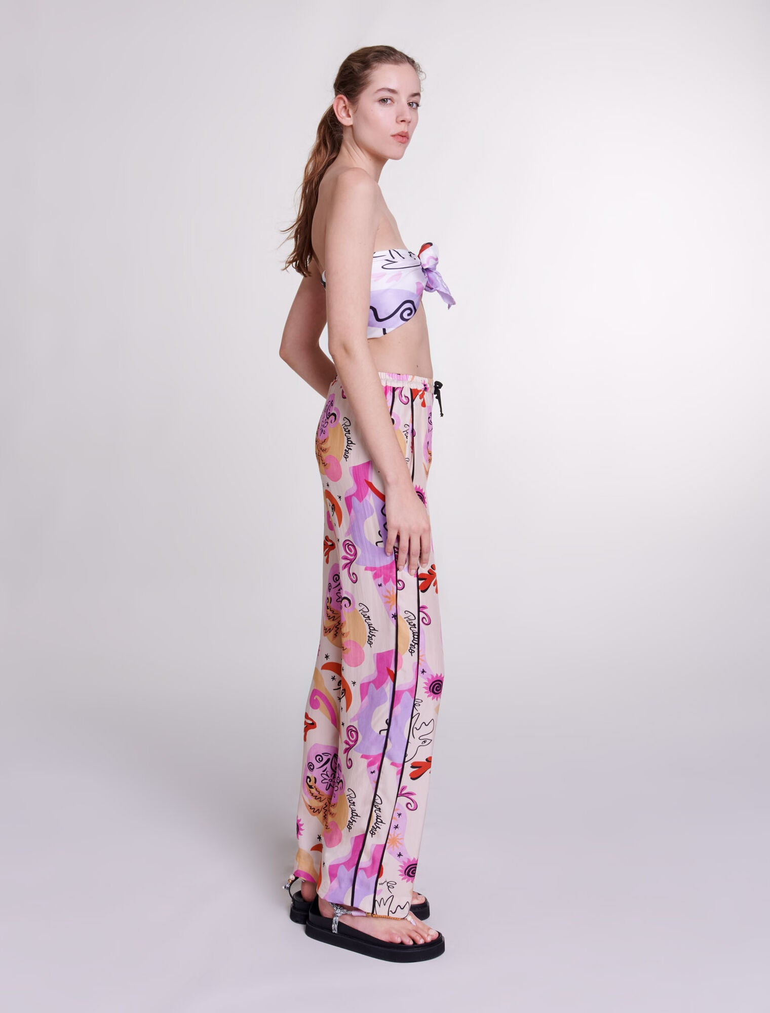 Print Paradisio-Silk trousers