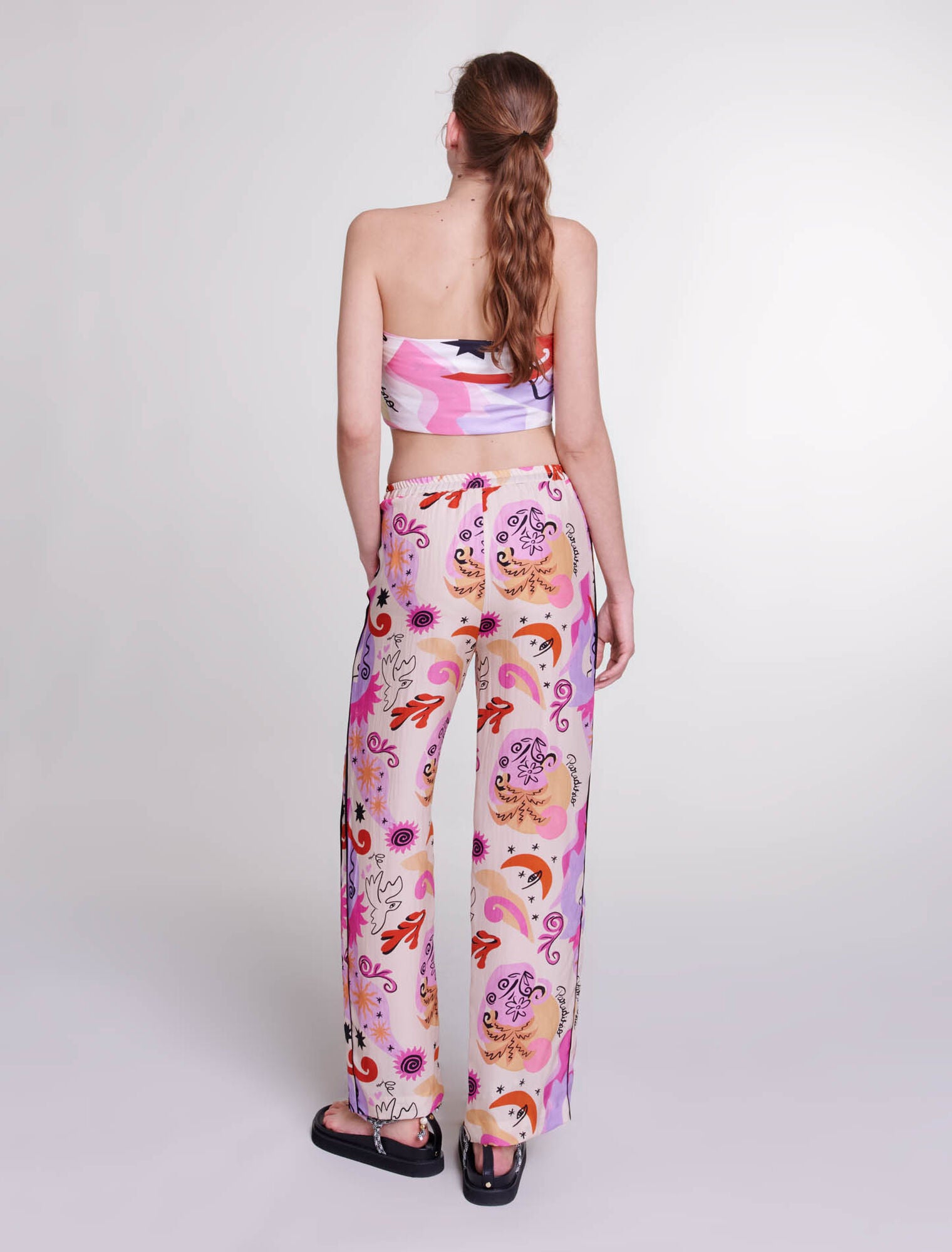 Print Paradisio-Silk trousers