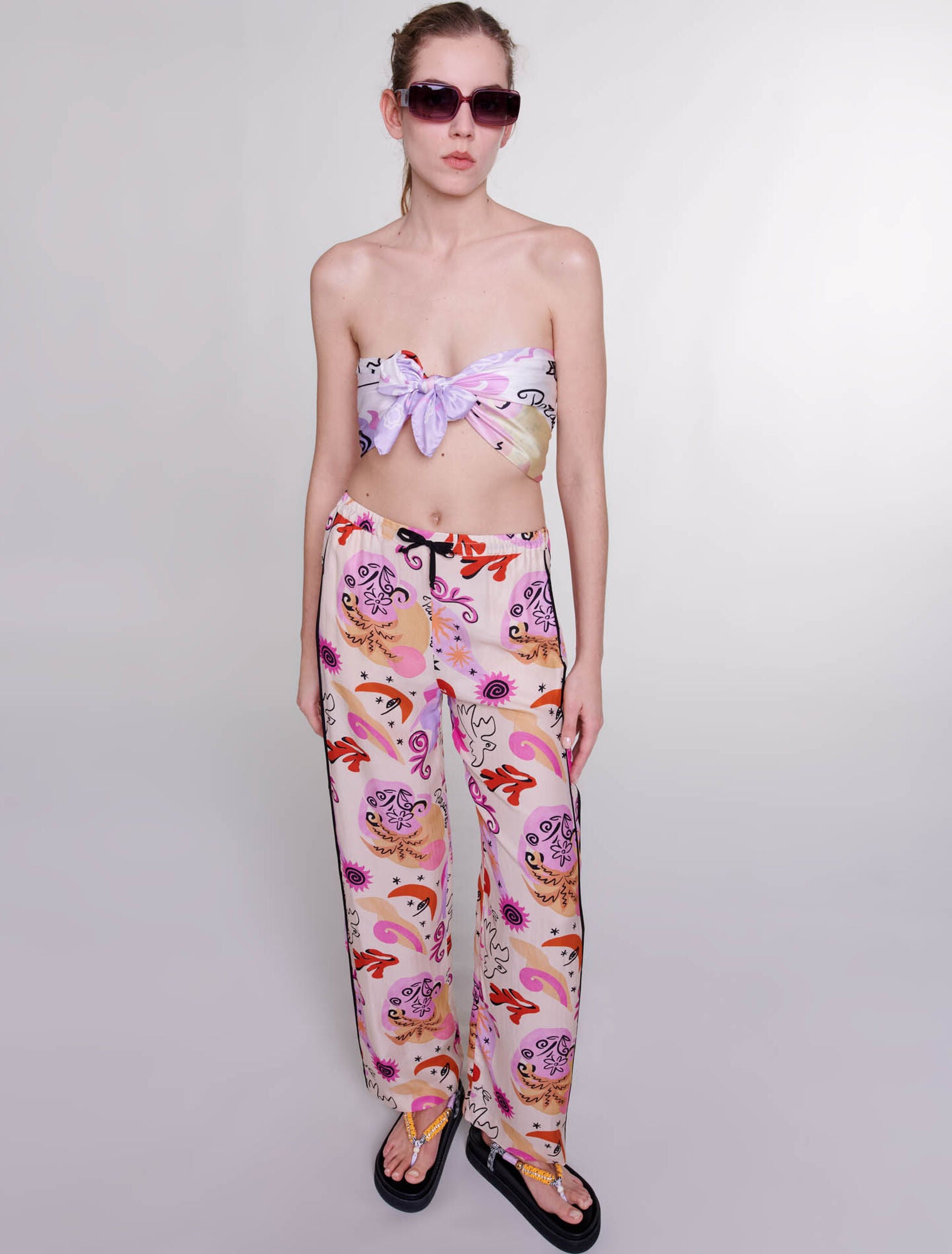 Print Paradisio-Silk trousers