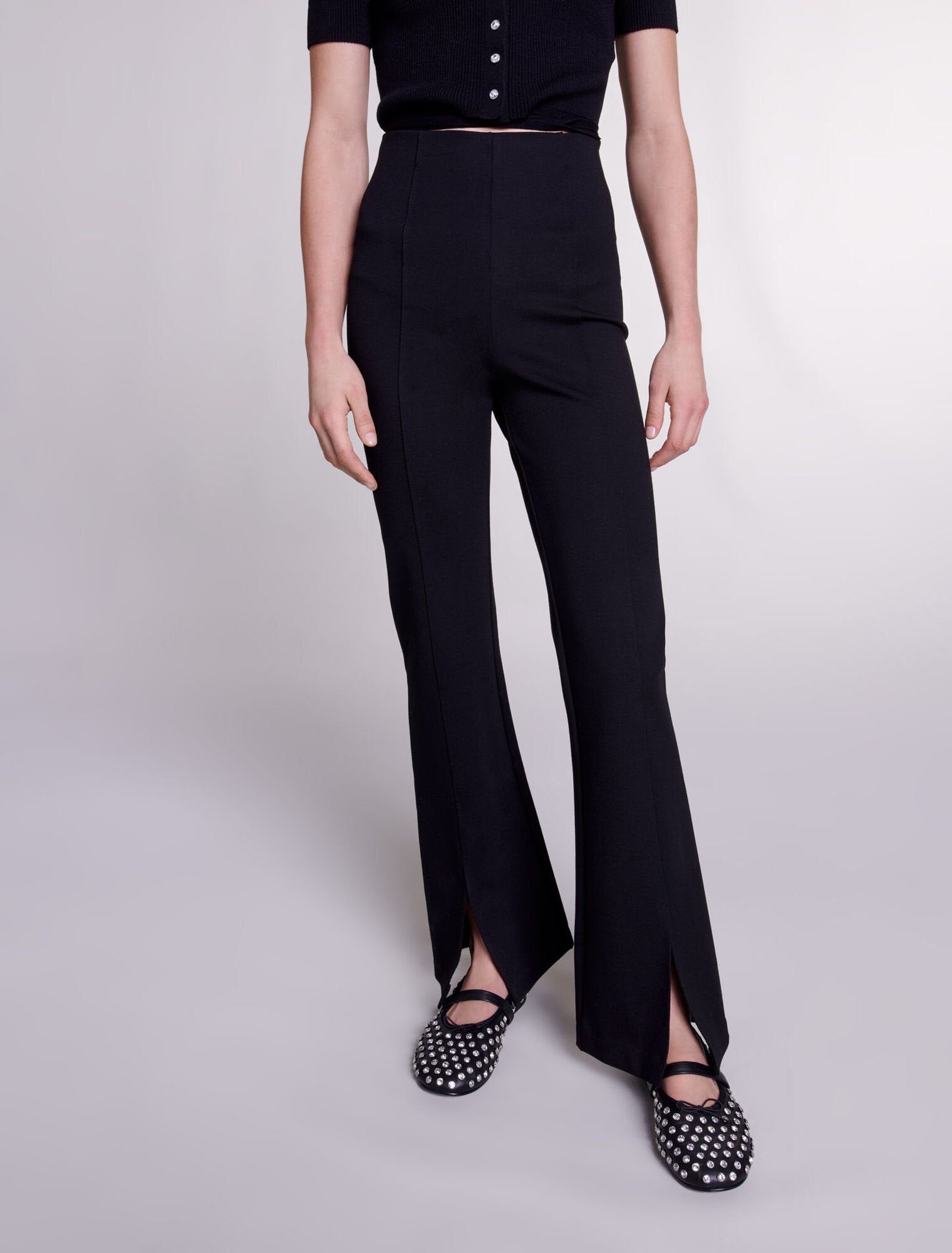 Black-Slit trousers