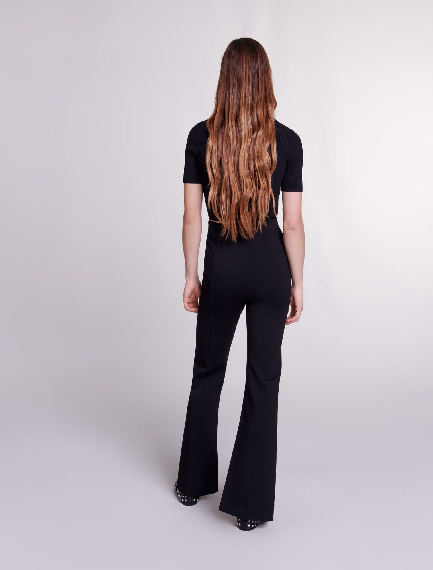 Black-Slit trousers