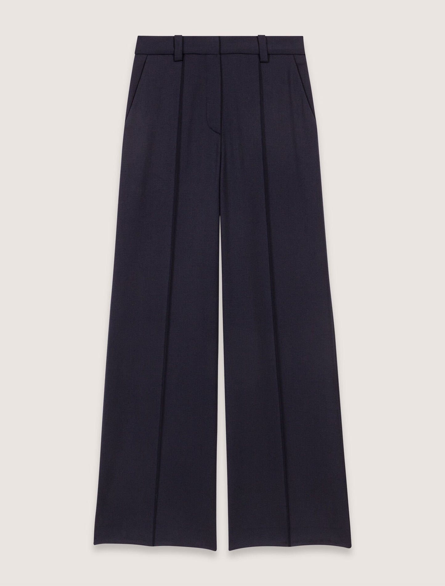 Navy-Suit trousers with pintucks