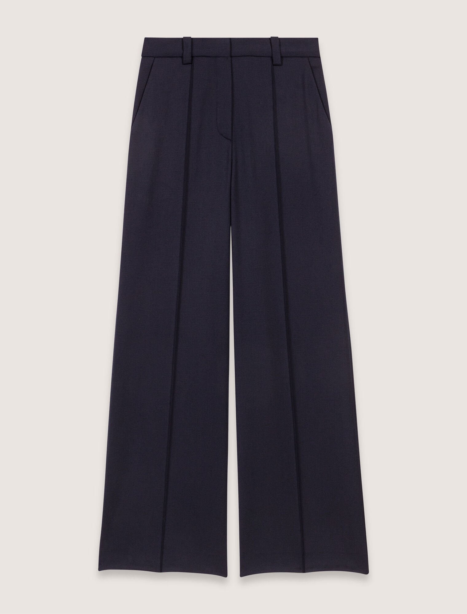 Navy-Suit trousers with pintucks