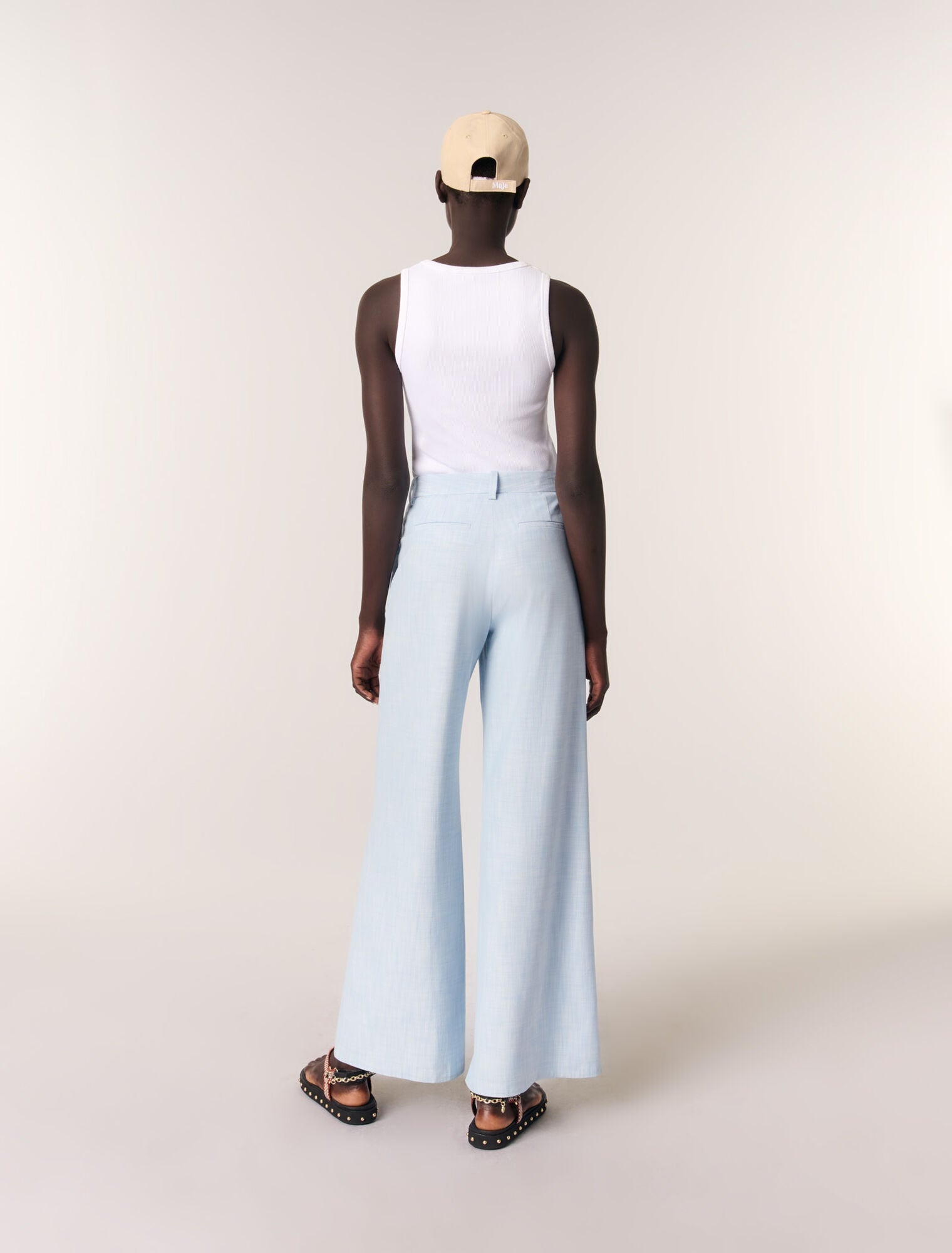 Blue Wide-leg suit trousers