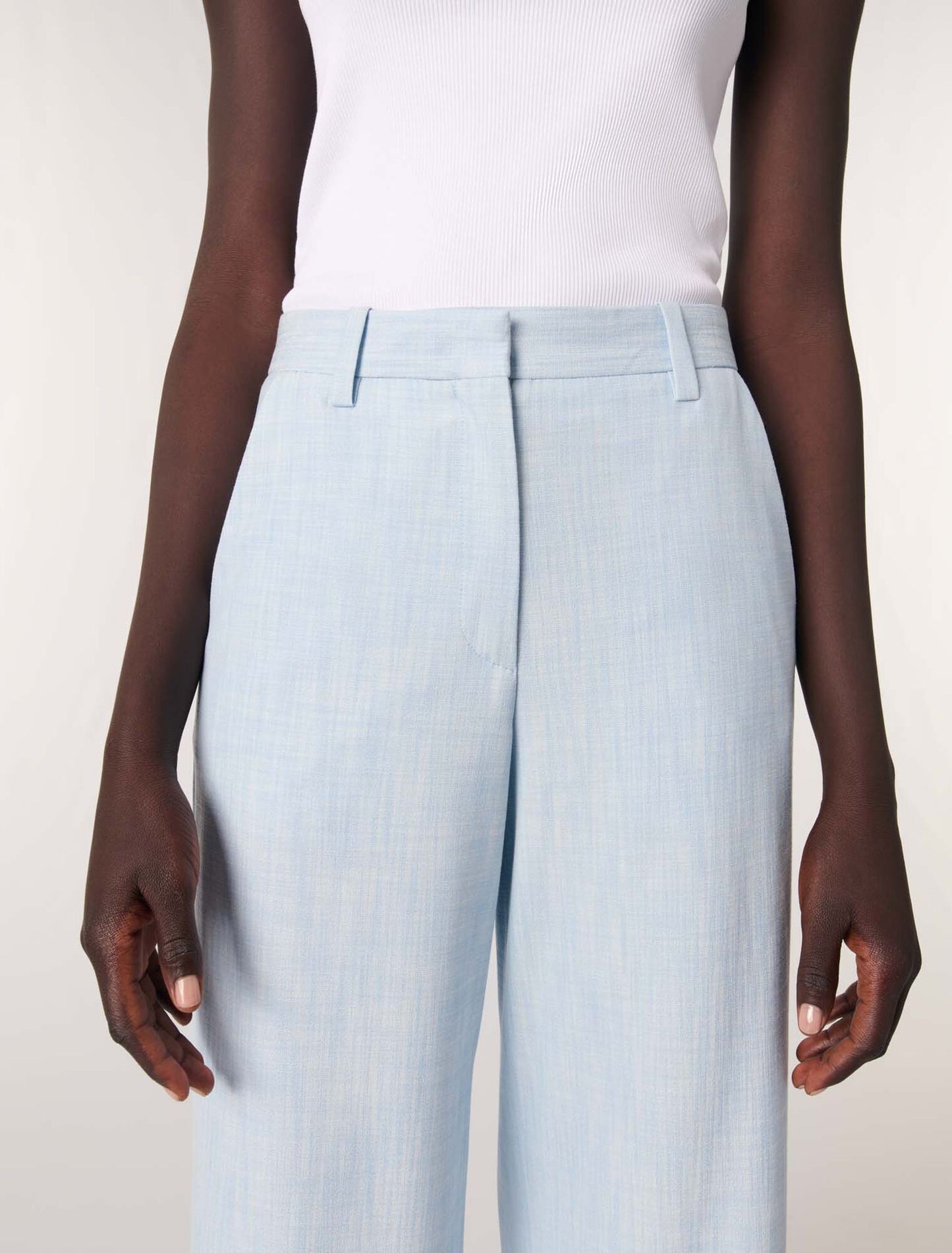Blue Wide-leg suit trousers