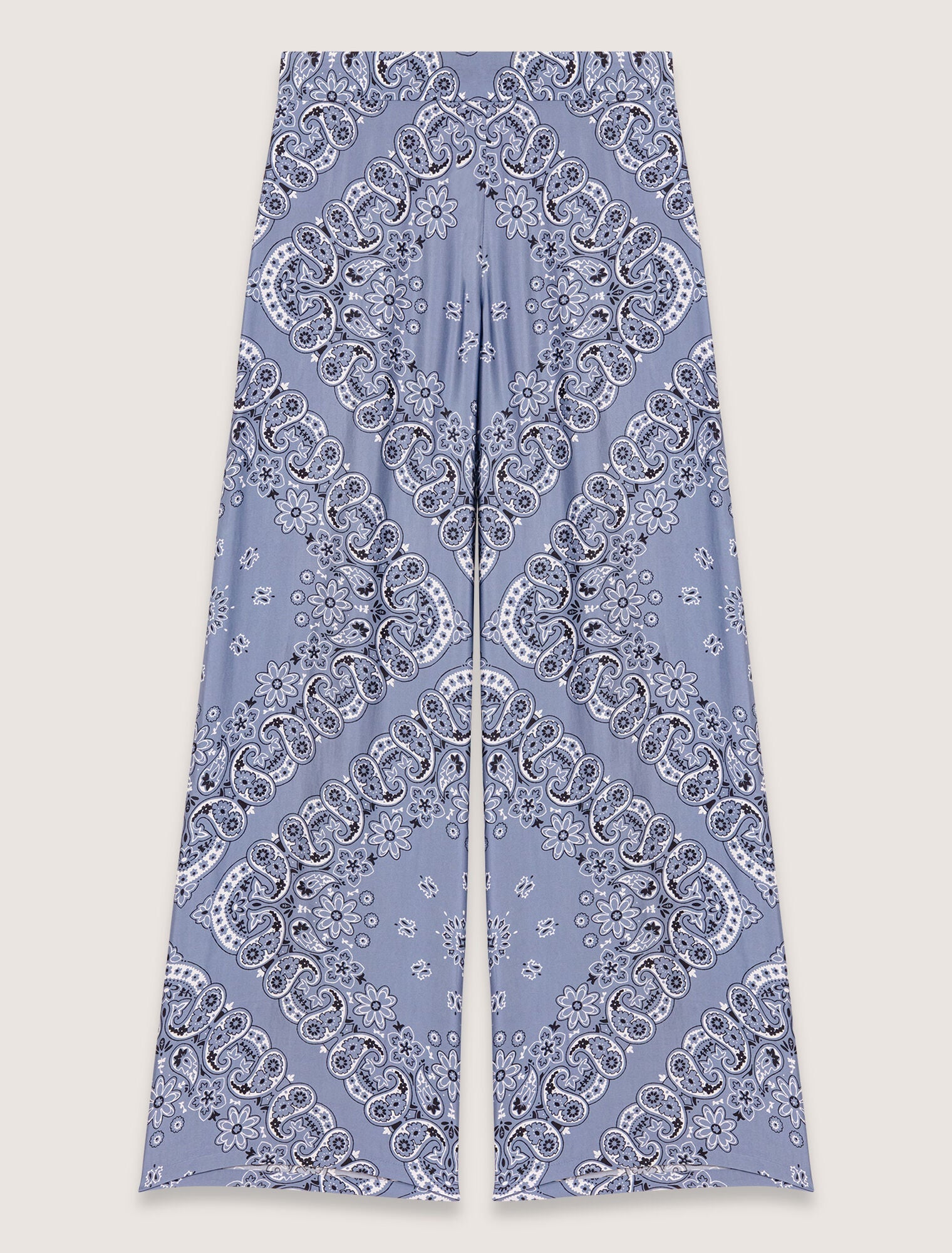 Blue Bandana Print-Flowing patterned trousers