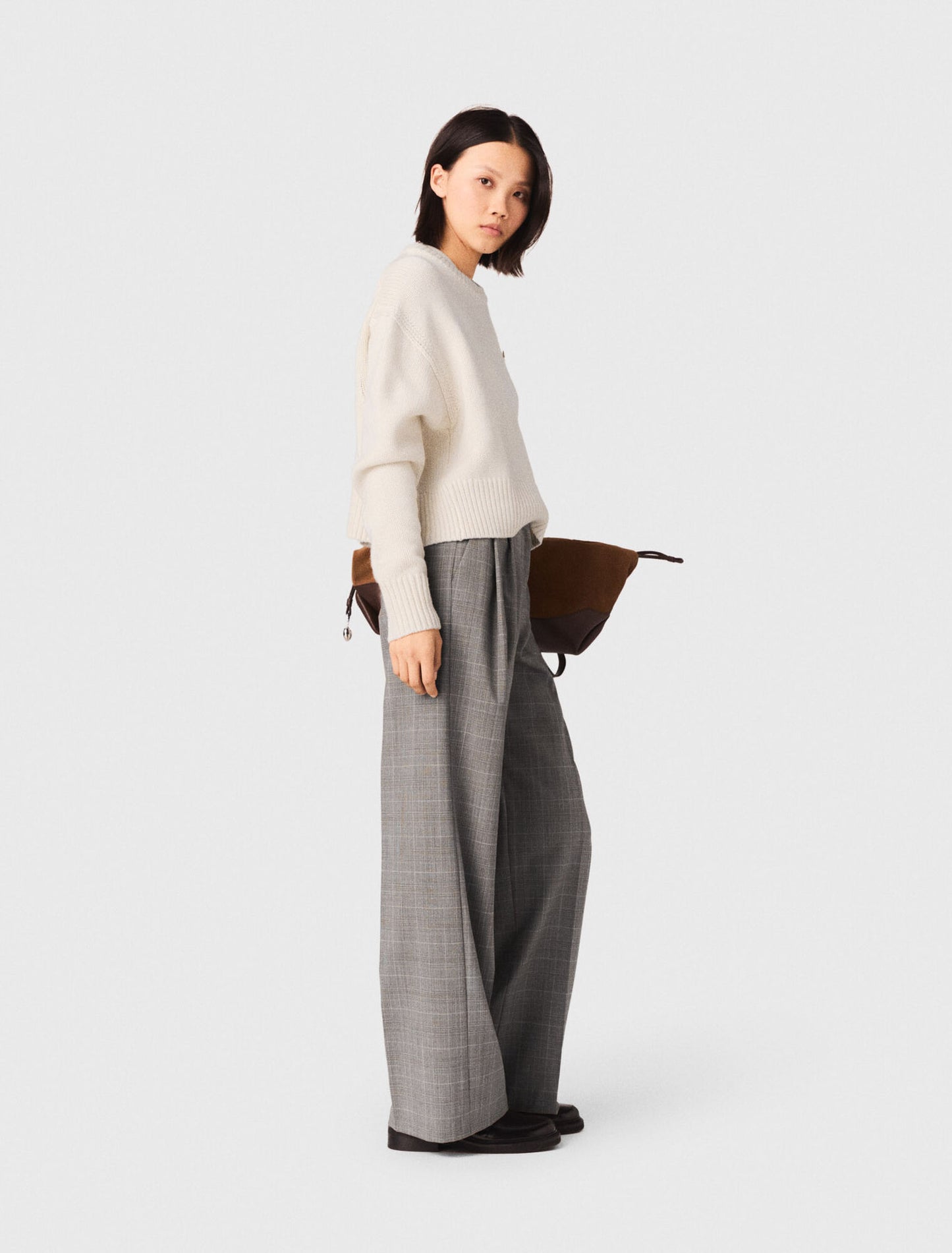 Checked Suit Trousers Grey
