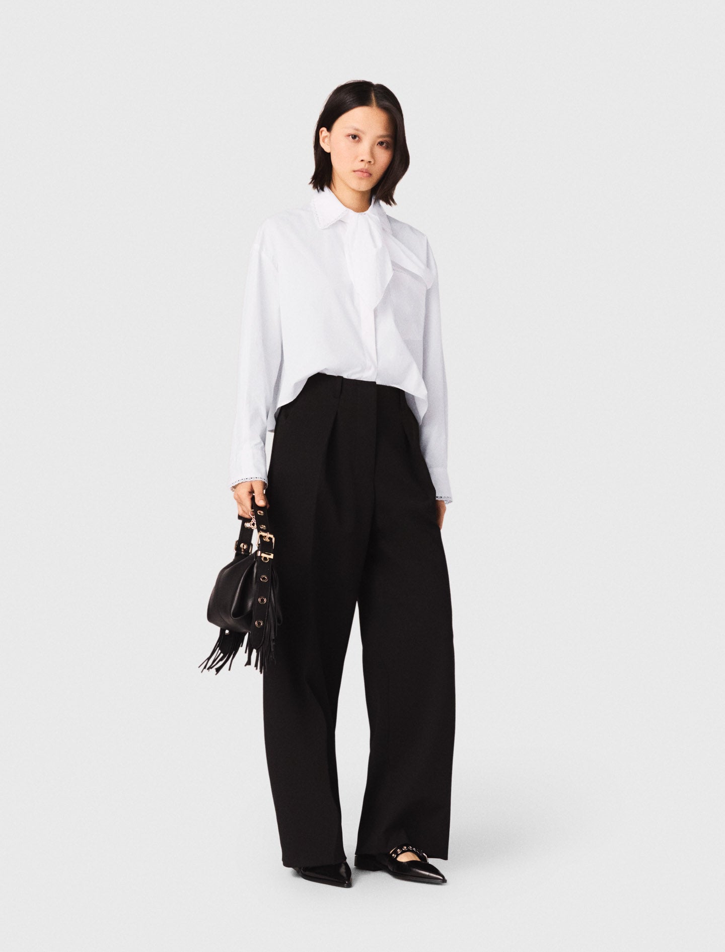 Balloon Suit Trousers BLACK