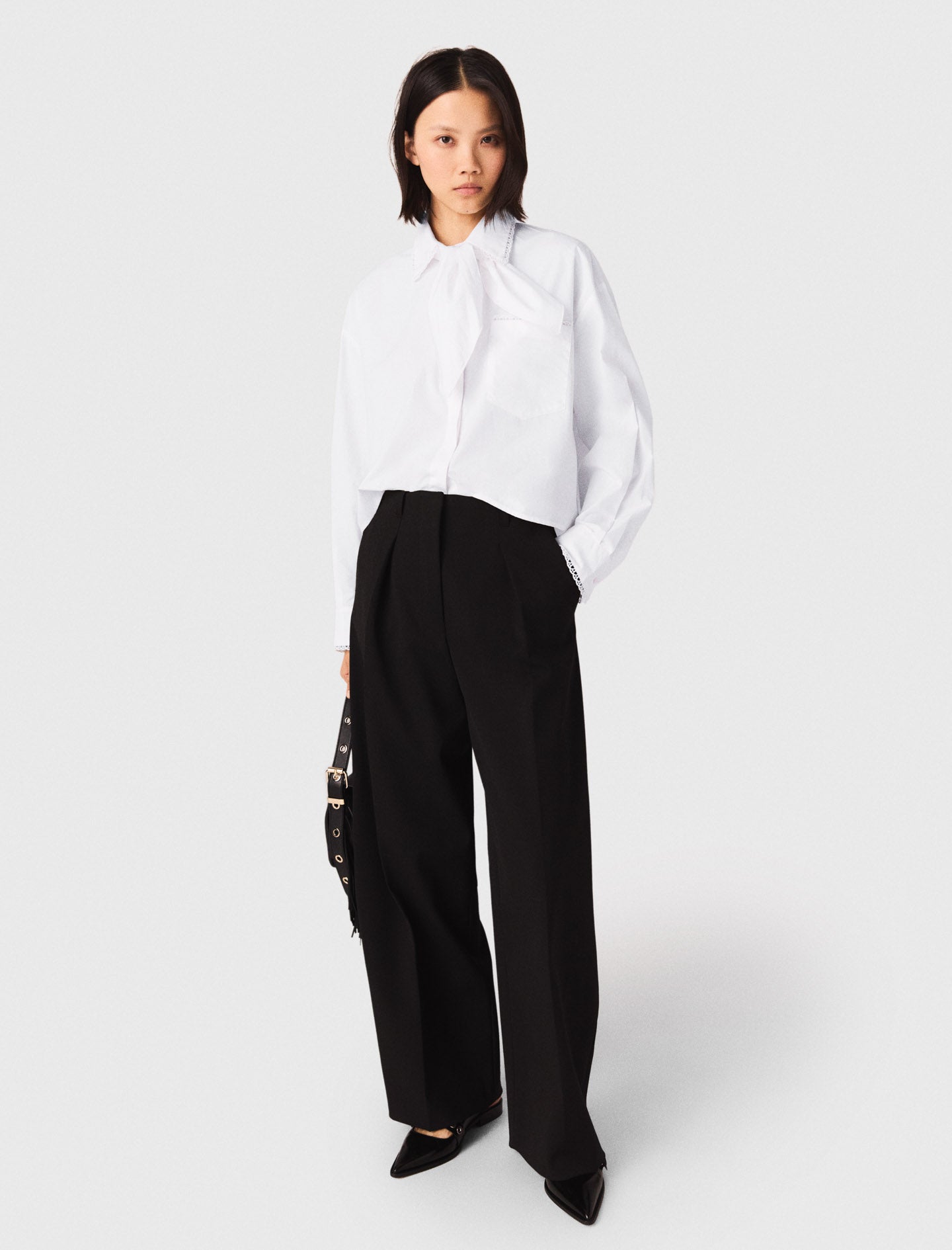 Balloon Suit Trousers BLACK