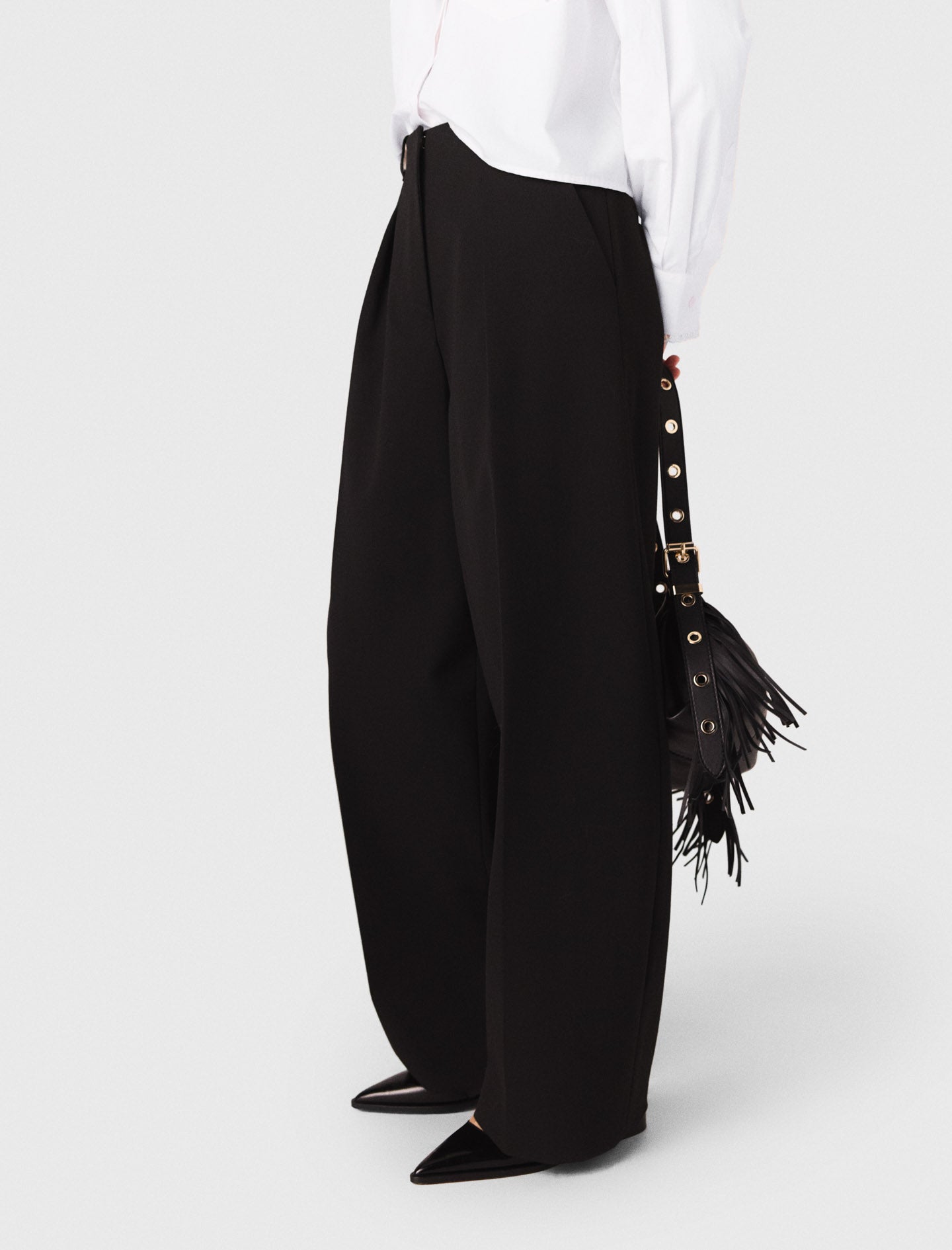 Balloon Suit Trousers BLACK