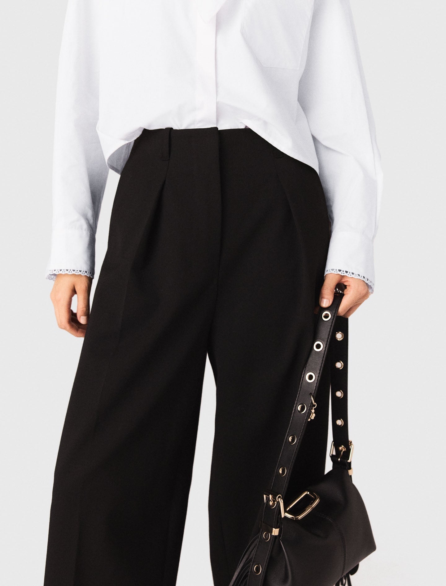 Balloon Suit Trousers BLACK