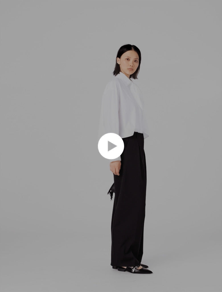 Balloon Suit Trousers BLACK