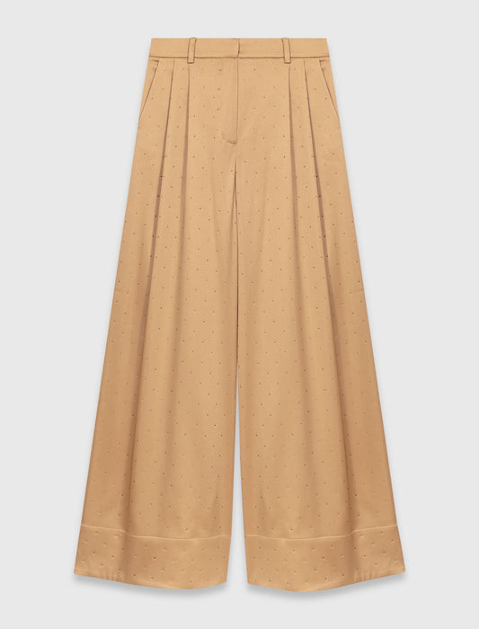 Rhinestone satin trousers