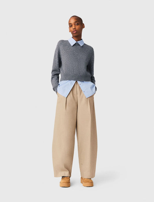 Cotton Balloon Trousers Mastic Beige