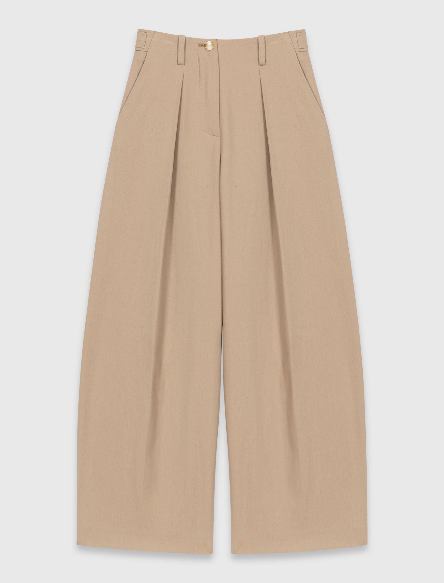 Cotton Balloon Trousers Mastic Beige