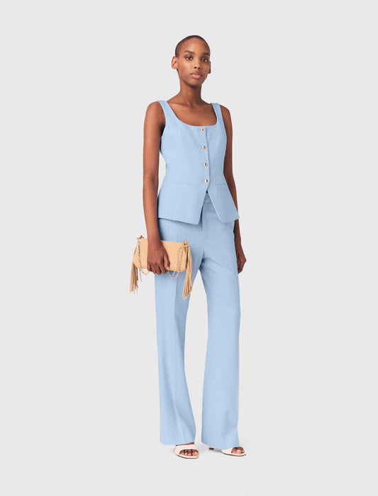 Suit Trousers With Pleats Blue Sky