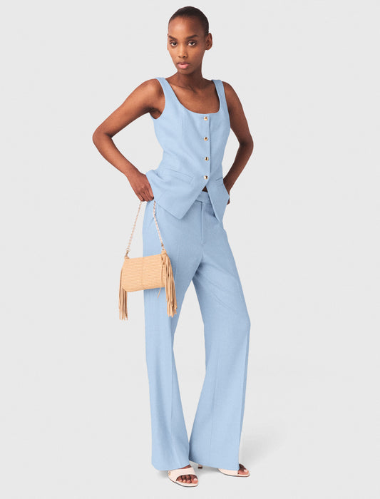 Suit Trousers With Pleats Blue Sky