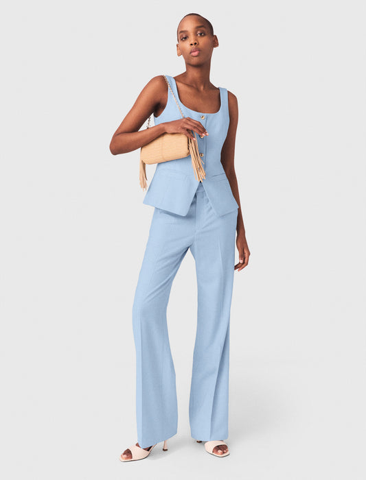 Suit Trousers With Pleats Blue Sky