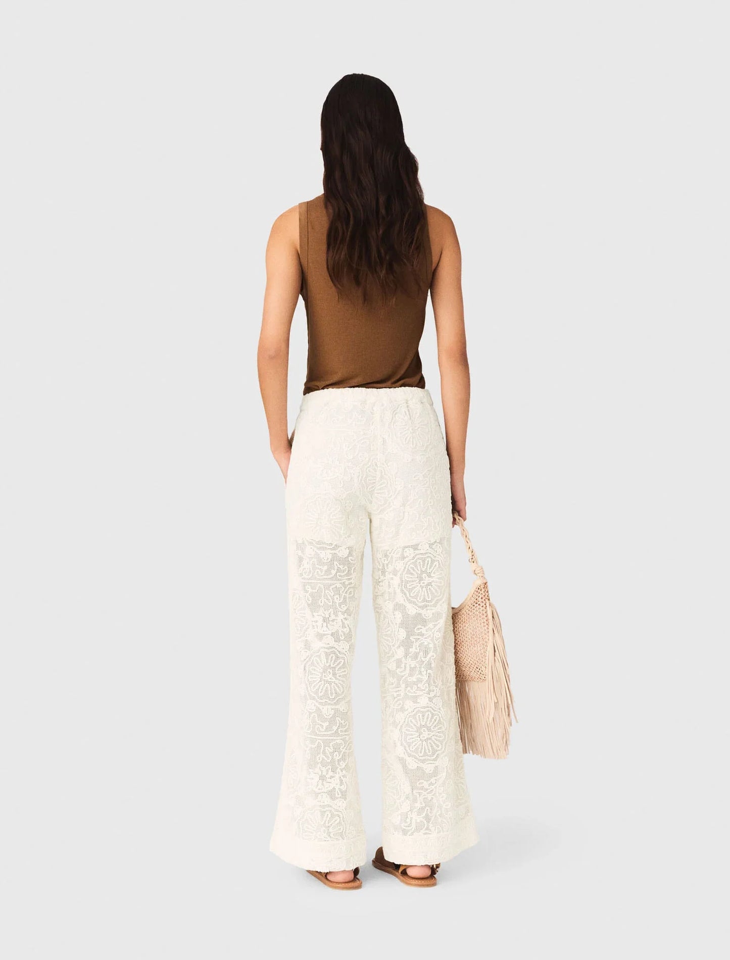 Guipure Lace Trousers Ecru