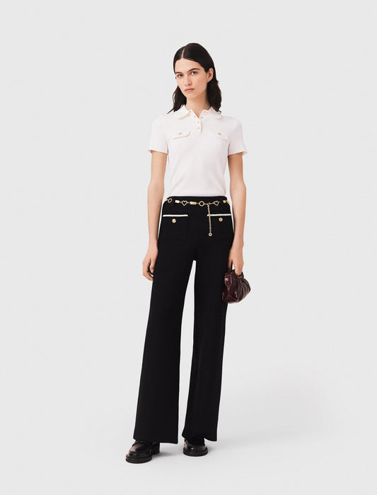 Lurex tweed trousers Black