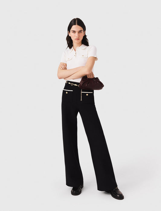 Lurex tweed trousers Black