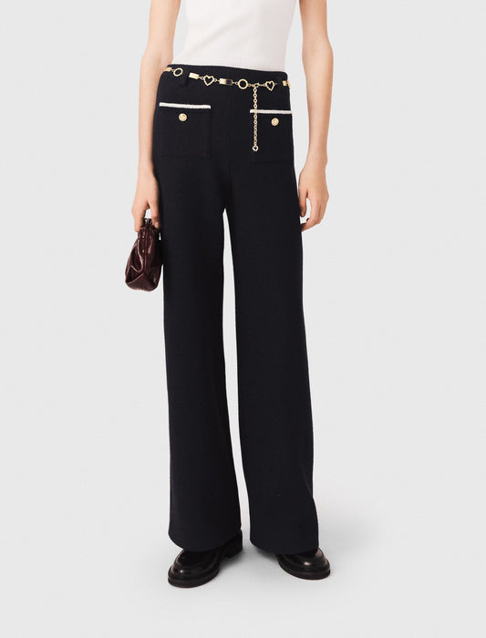 Lurex tweed trousers Black