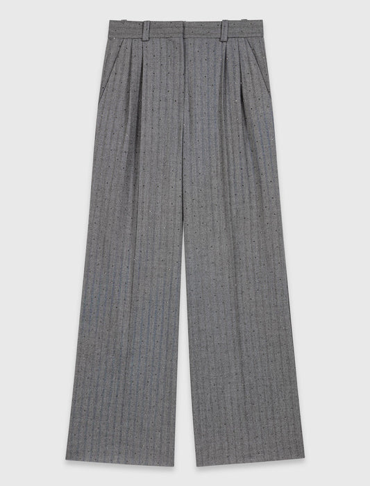 Rhinestone suit trousers Grey