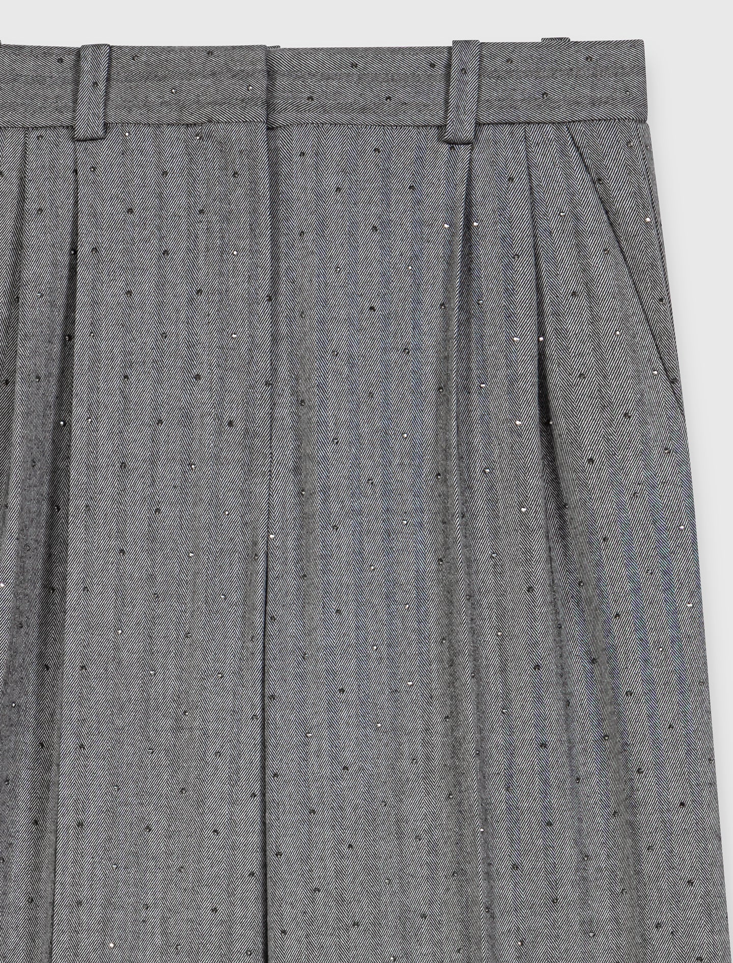 Rhinestone suit trousers Grey