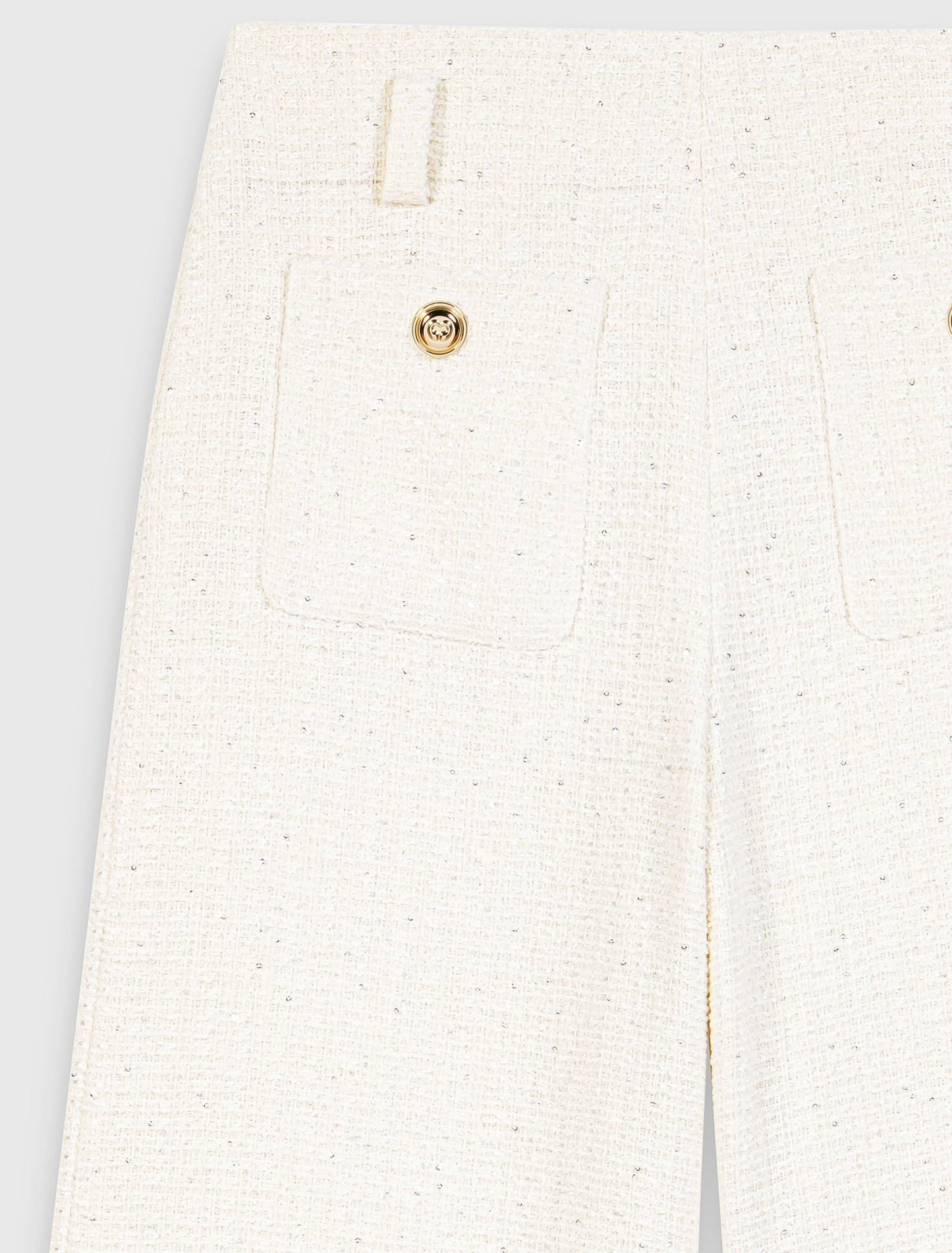 Lurex tweed trousers Ecru