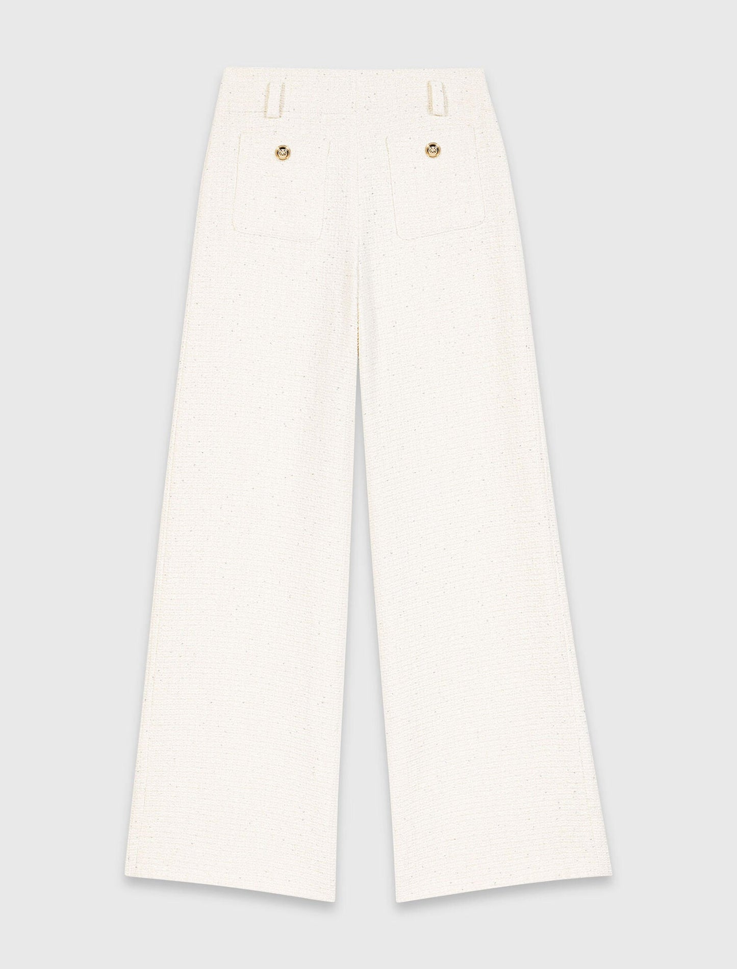 Lurex tweed trousers Ecru
