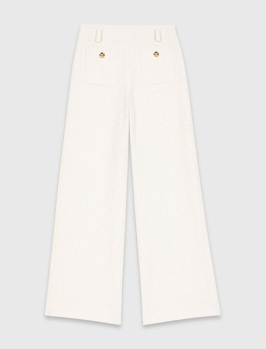 Lurex tweed trousers Ecru