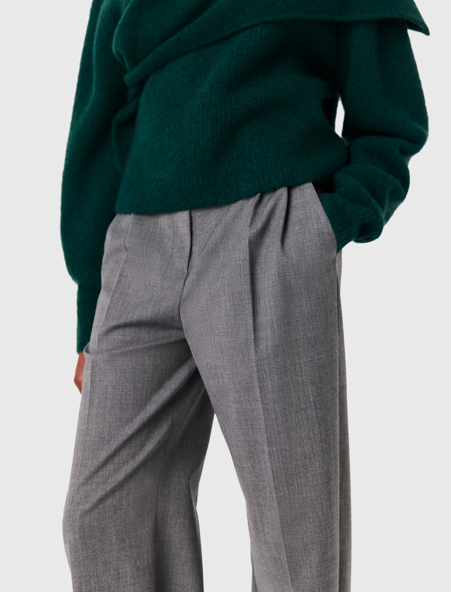 Wide-leg drawstring trousers Grey
