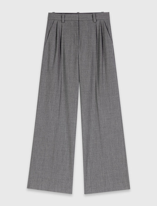 Wide-leg drawstring trousers Grey