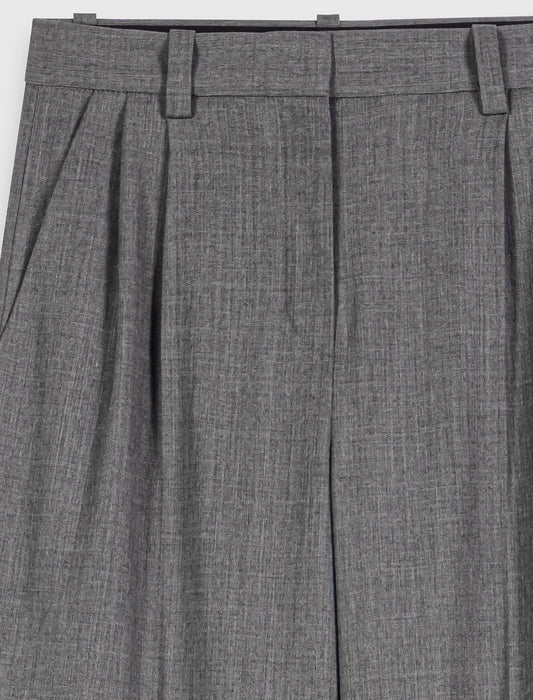 Wide-leg drawstring trousers Grey