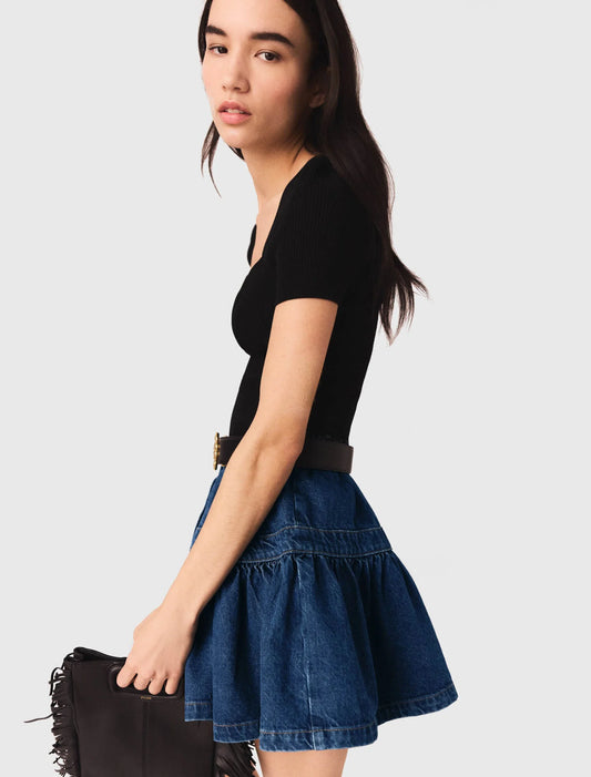Rib knit top Black