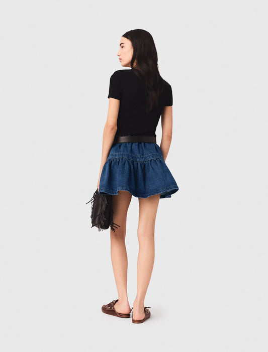 Rib knit top Black