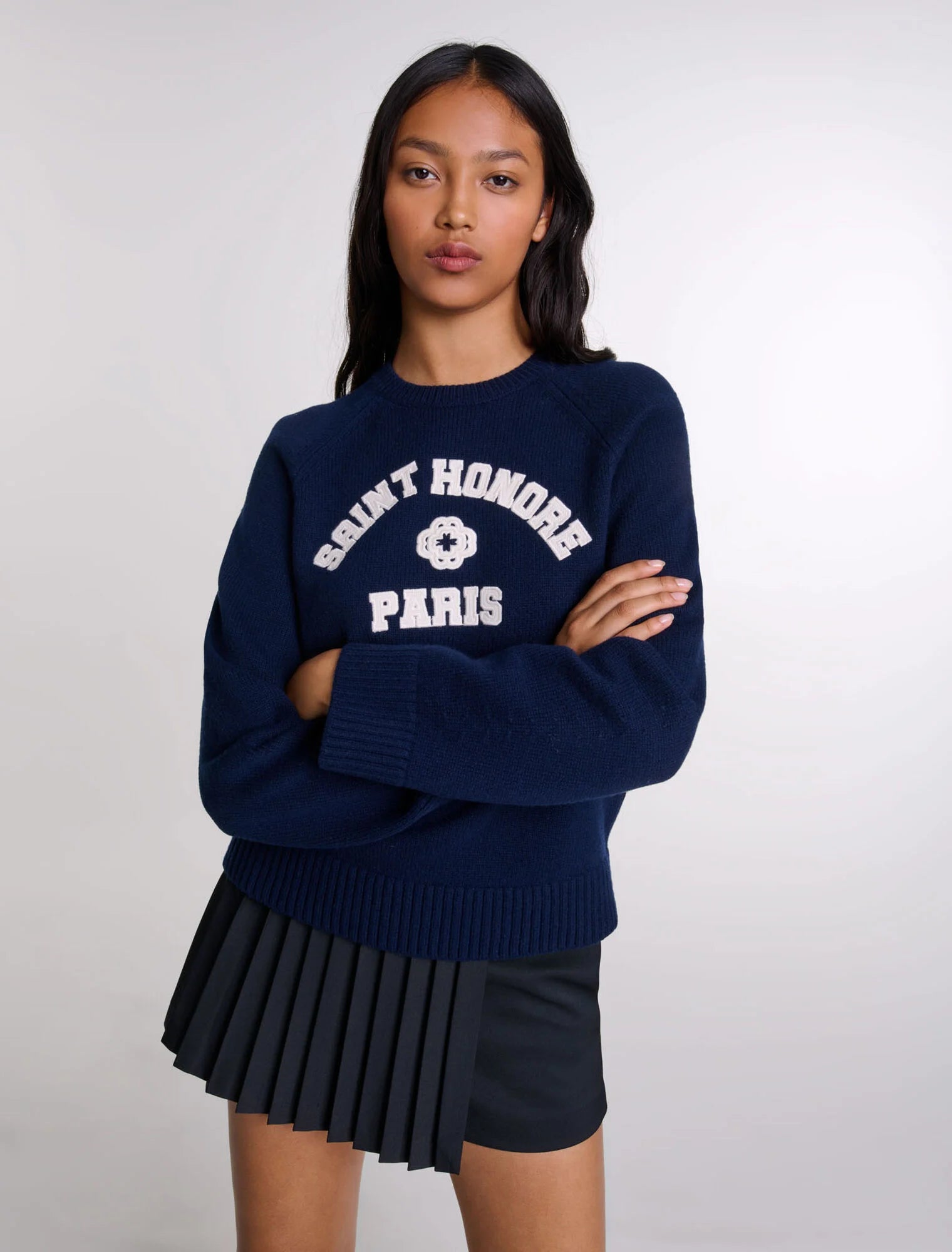 Navy-Wool-blend jumper