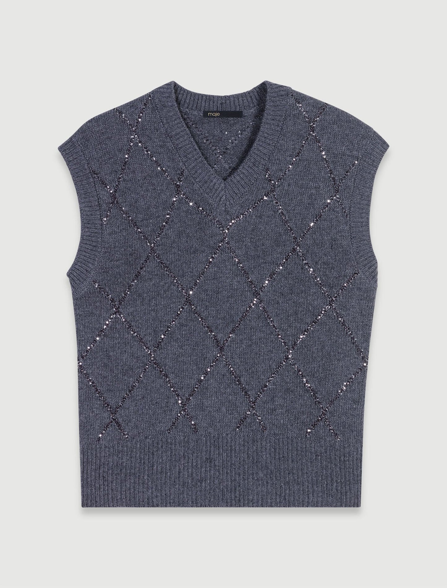 Anthracite Grey  -Sleeveless Sequin Jumper