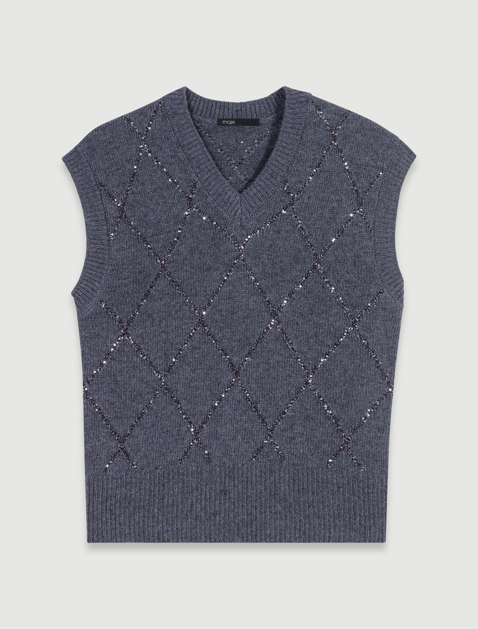 Anthracite Grey  -Sleeveless Sequin Jumper