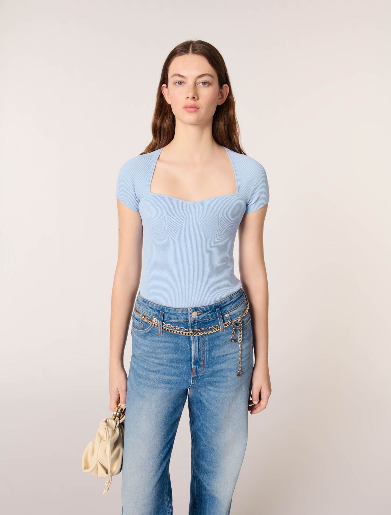 Fine ribbed t-shirt