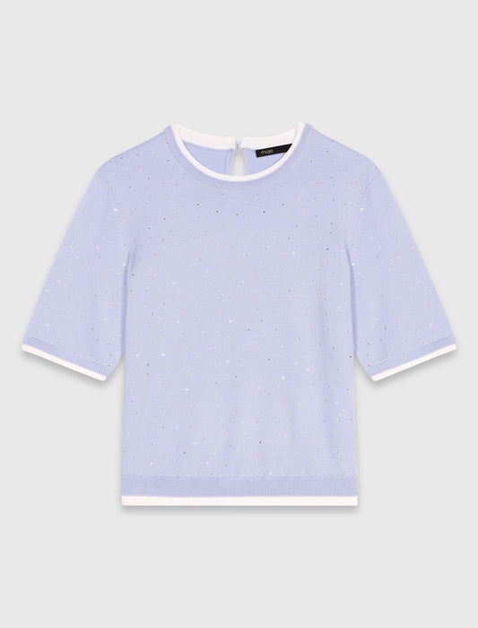 100% wool jumper with rhinestones