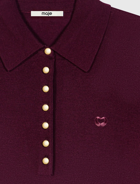 Polo collar jumper Eggplant