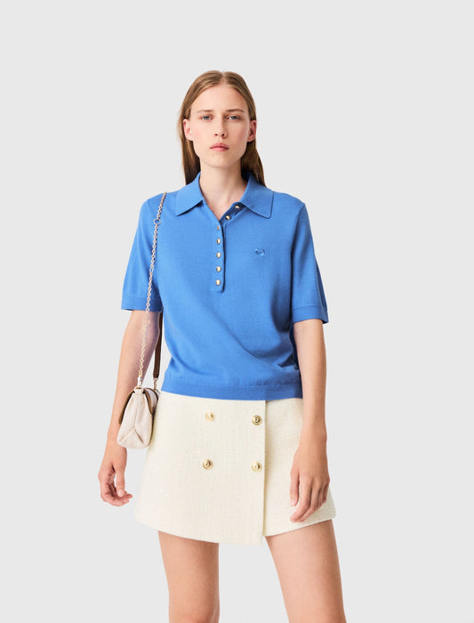 Polo collar jumper Blue