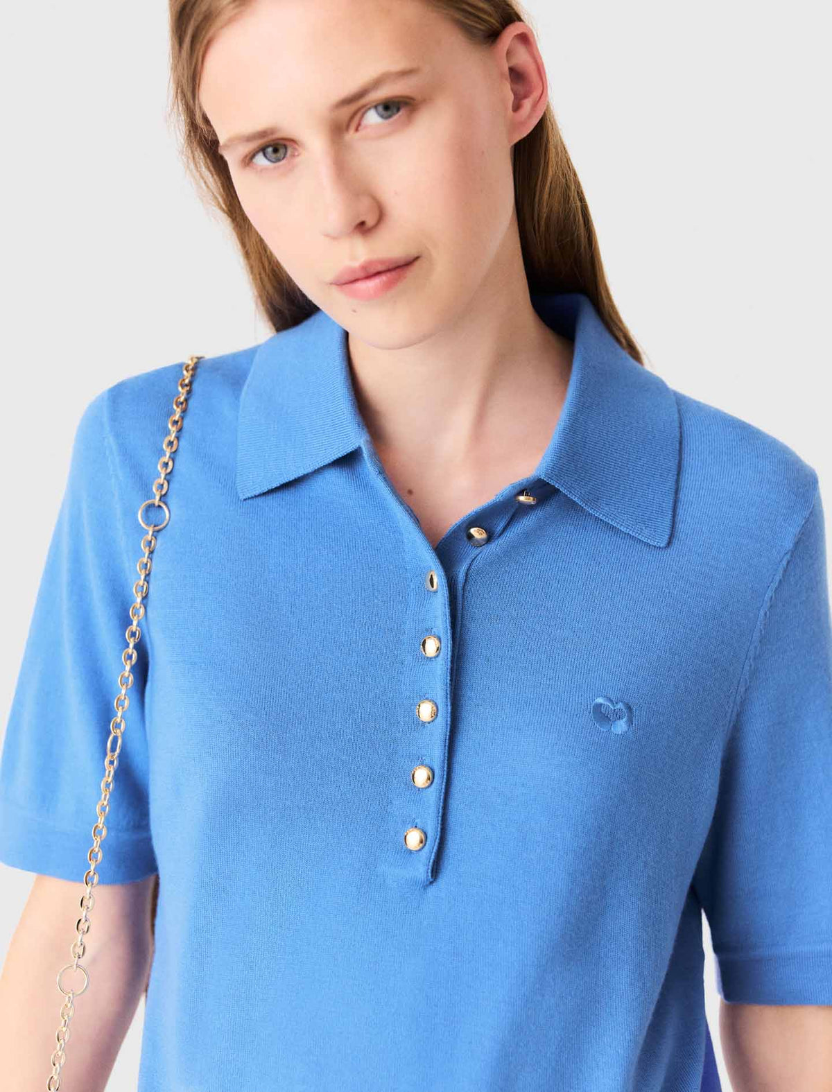 Polo collar jumper Blue