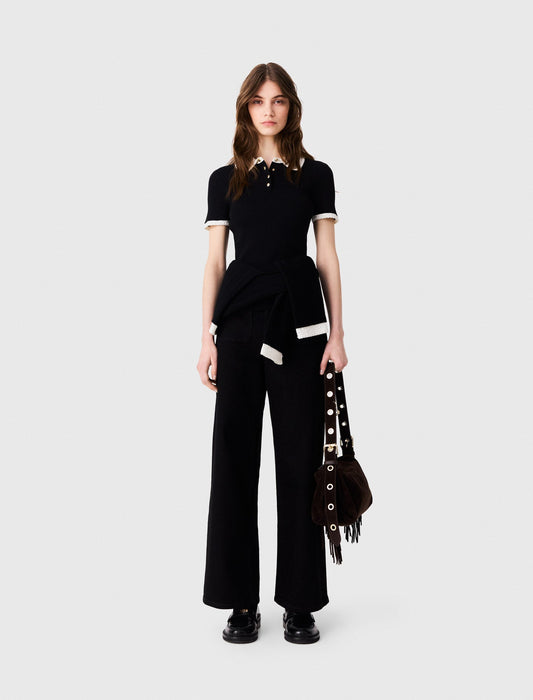 Short-sleeved polo shirt Black