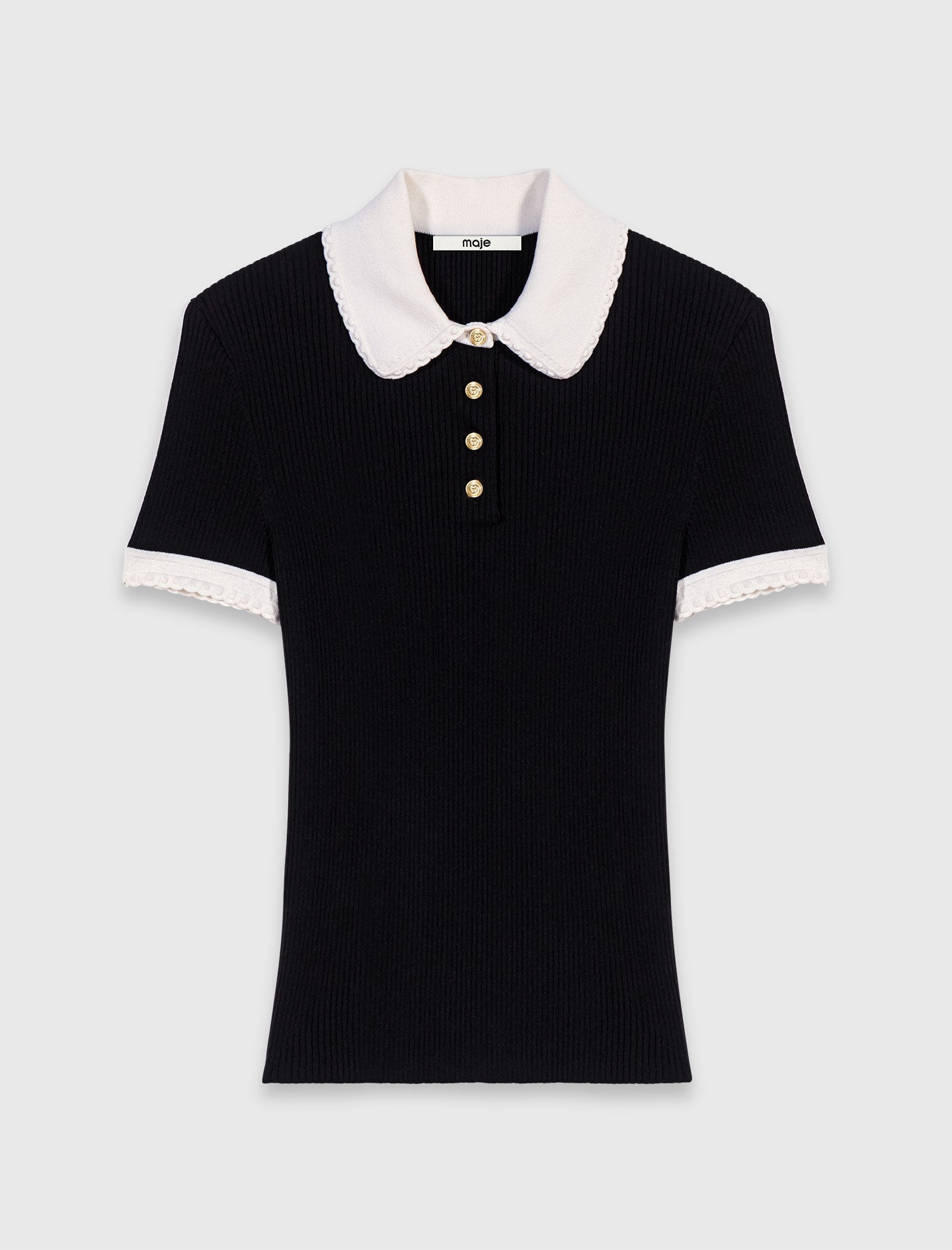 Short-sleeved polo shirt Black