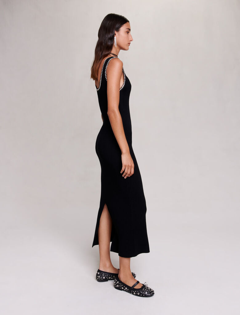 Black knit hotsell maxi dress