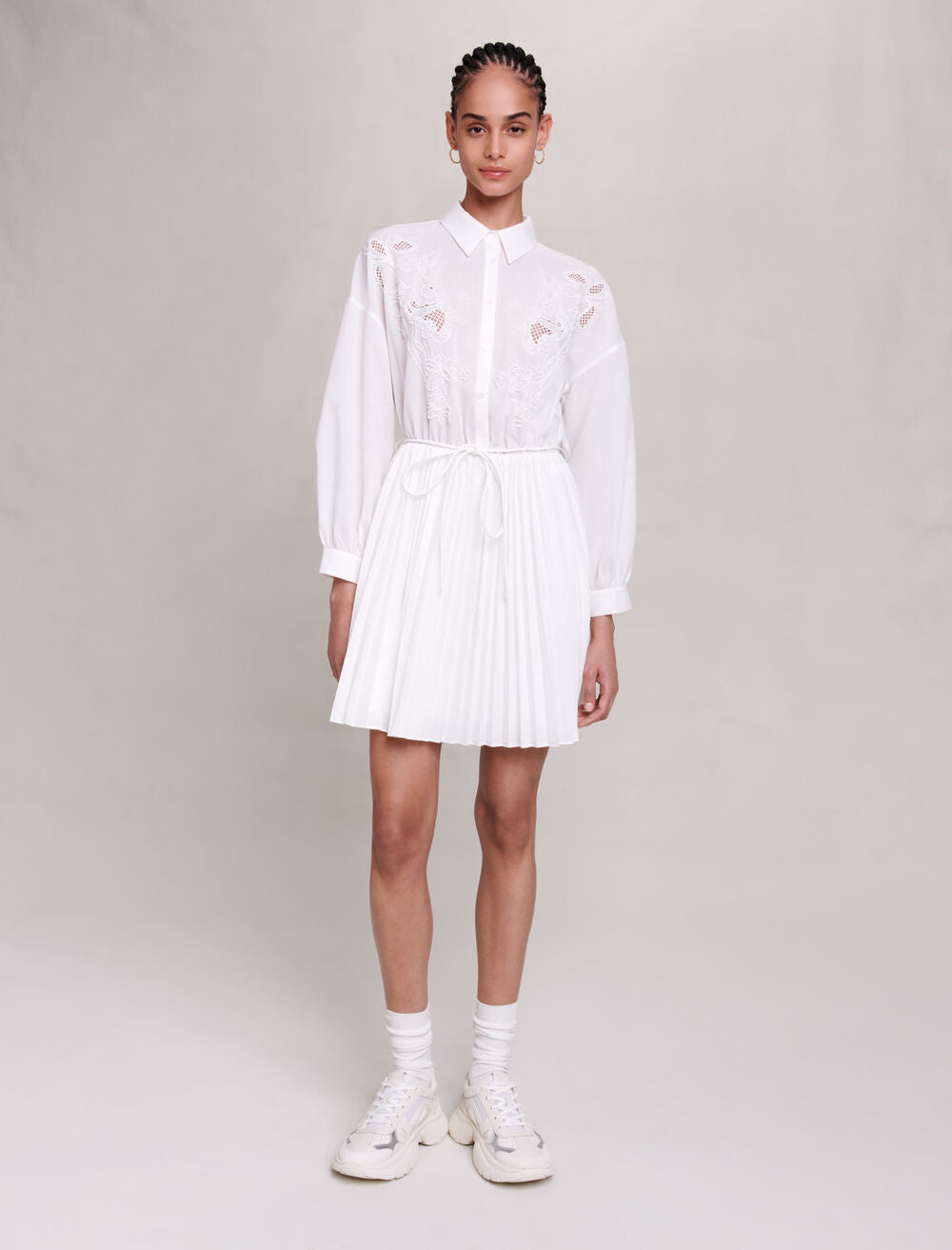 White featured SHORT SHIRT DRESS