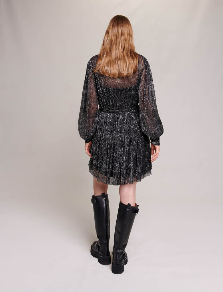 Black/Glitter SHORT METALLIC DRESS