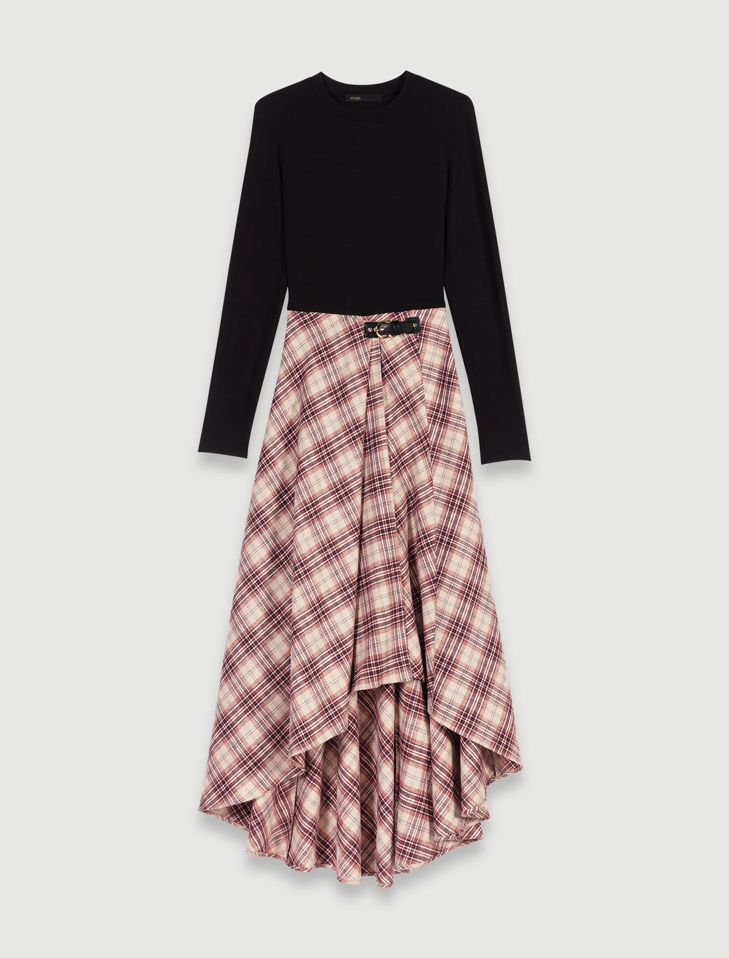 Beige-asymmetrical flannel dress